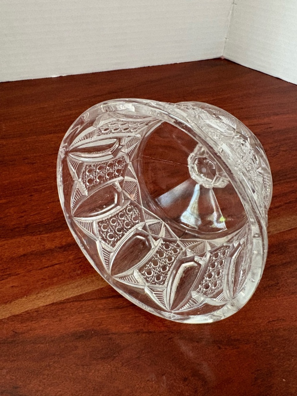 EAPG McKee Glass & Co. Quintec Clear Press Cut Covered Butter Dish & Lid - Picture 8 of 9
